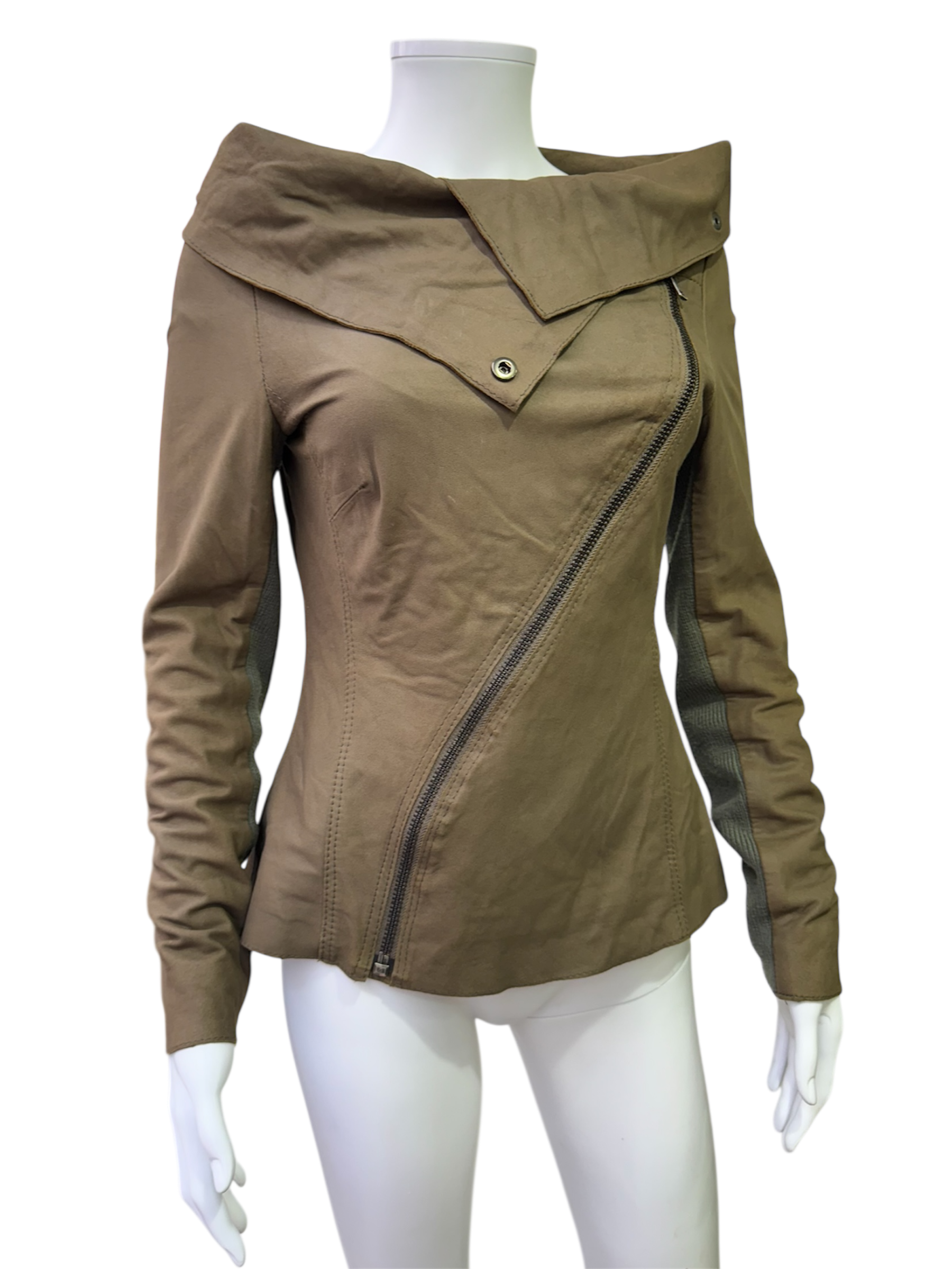 Beige leather jacket