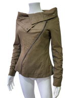 Beige leather jacket