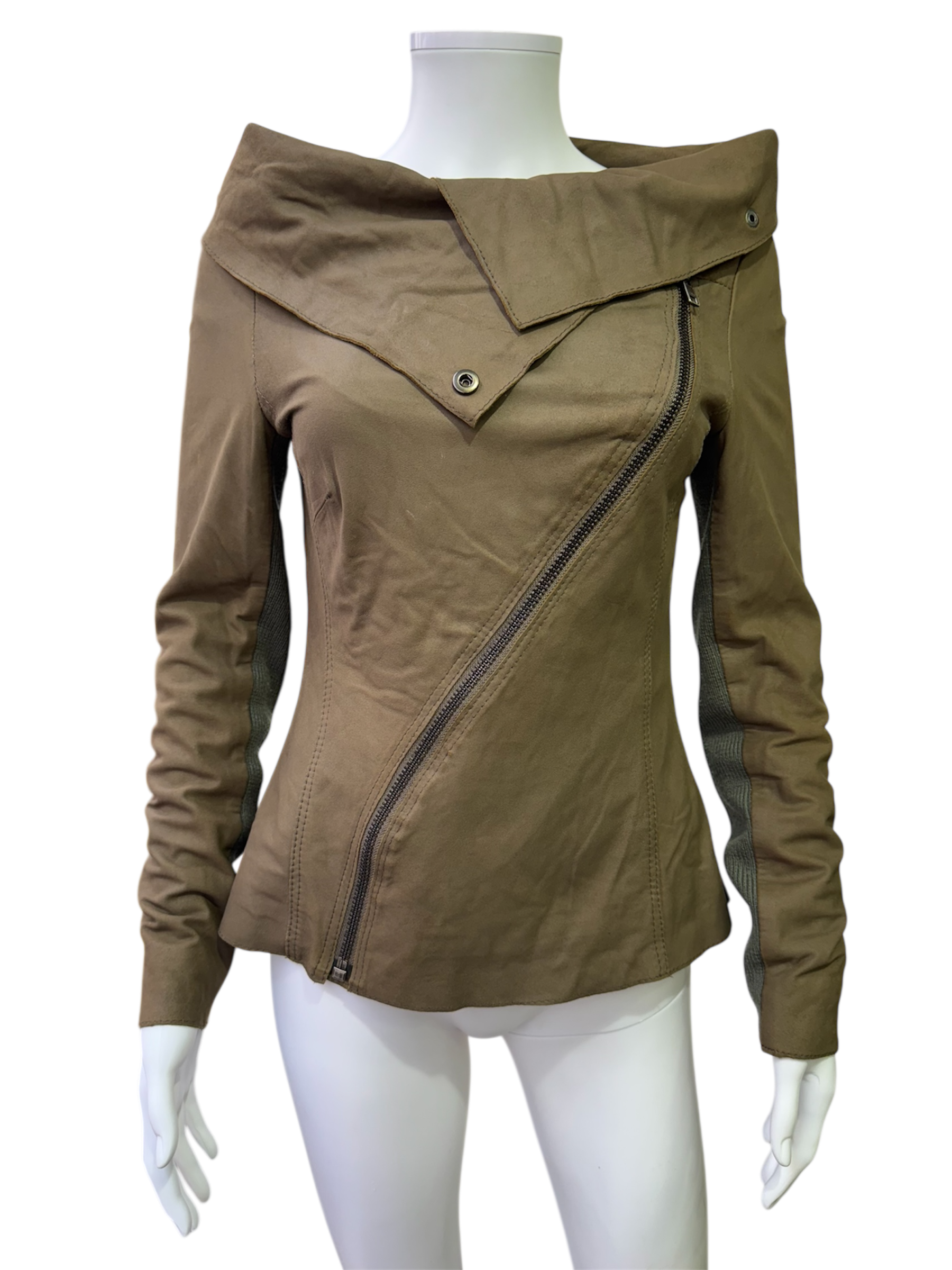 Beige leather jacket