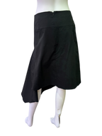 Black asymmetric midi skirt