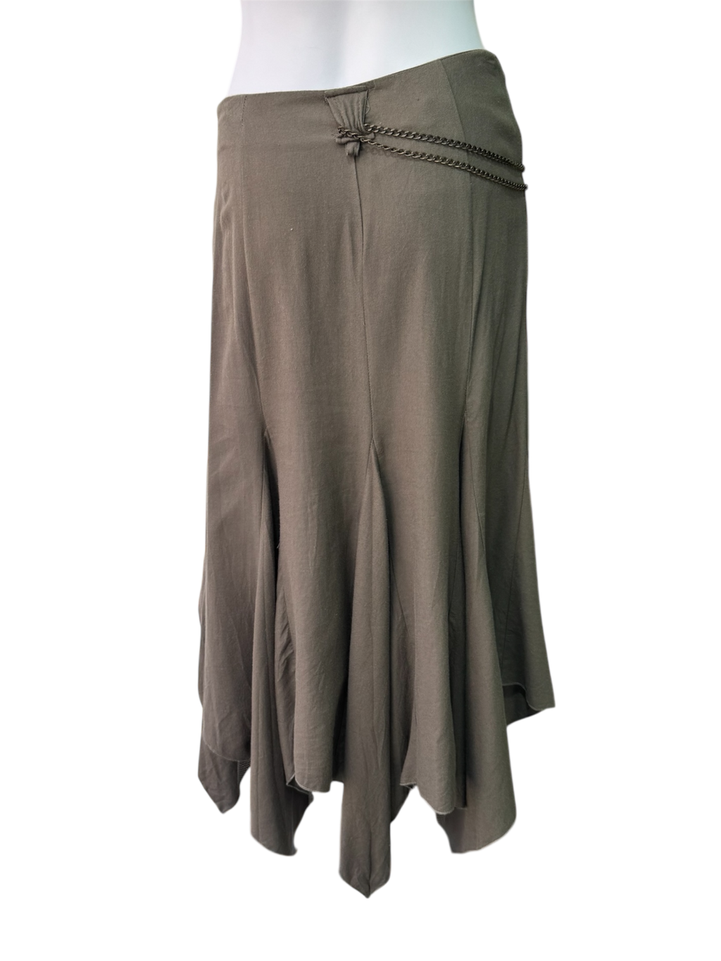 Italian brand asymmetric khaki skirt