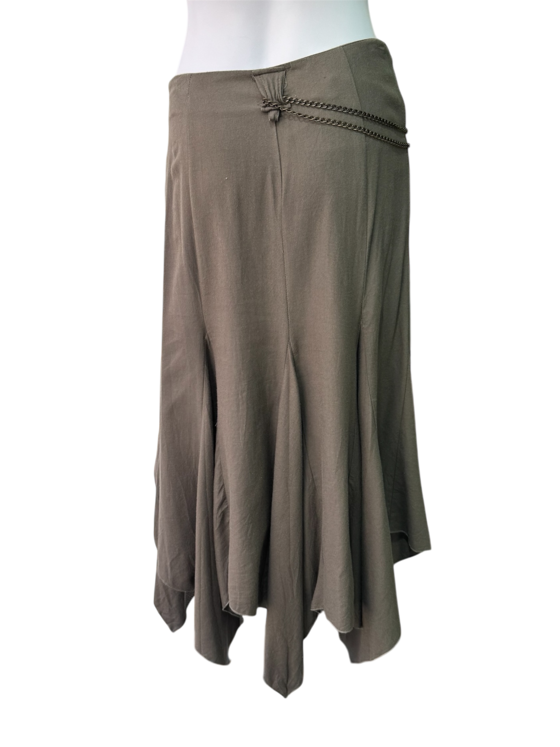 Italian brand asymmetric khaki skirt