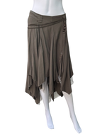 Italian brand asymmetric khaki skirt