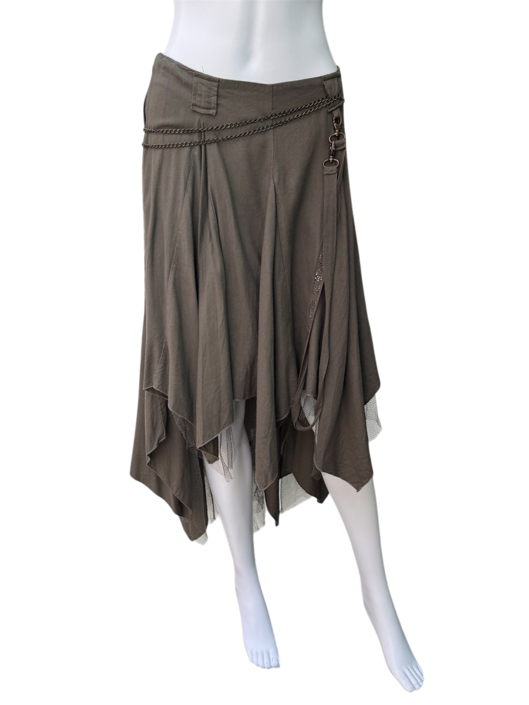 Italian brand asymmetric khaki skirt