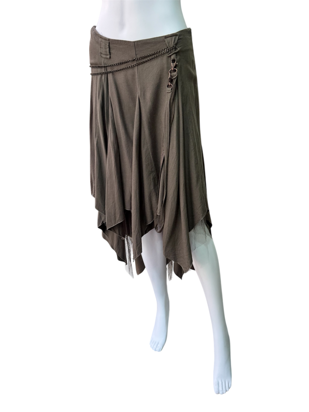 Italian brand asymmetric khaki skirt