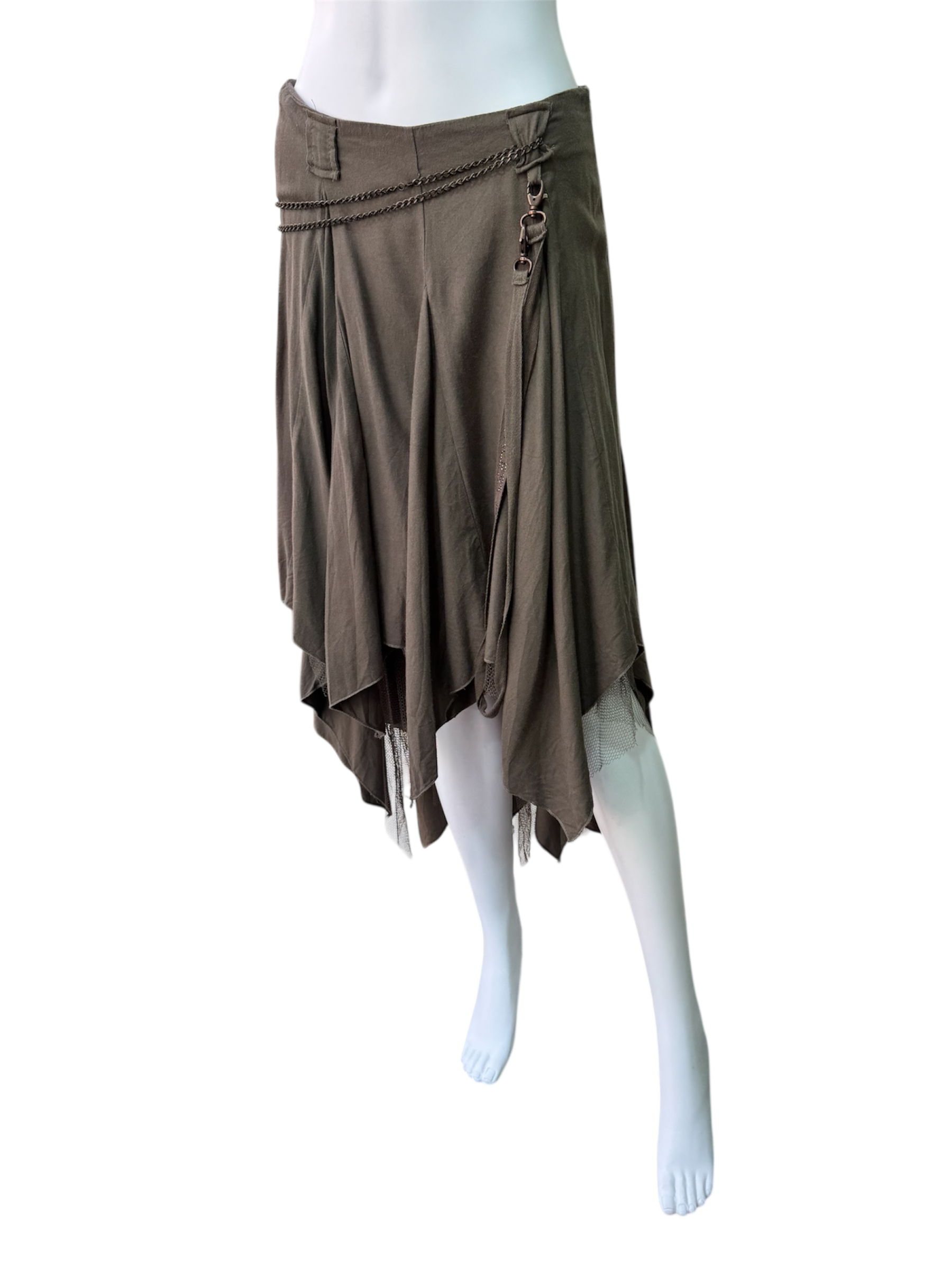 Italian brand asymmetric khaki skirt