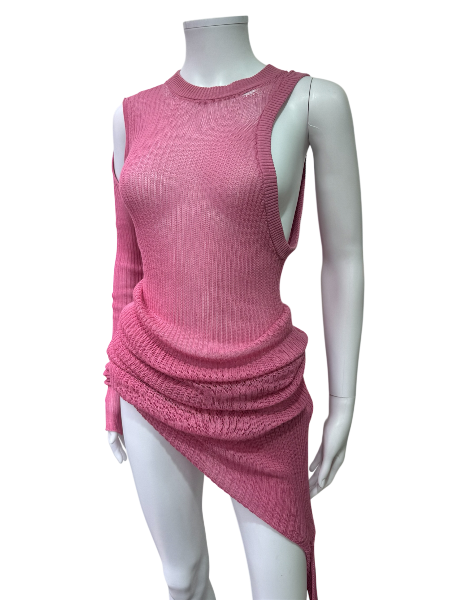 Rick Owens pink asymmetric knit top (banana top)