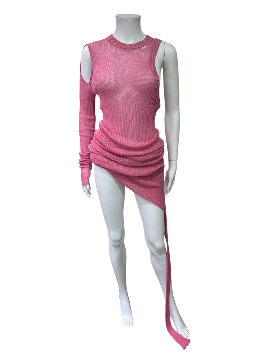 Rick Owens pink asymmetric knit top (banana top)