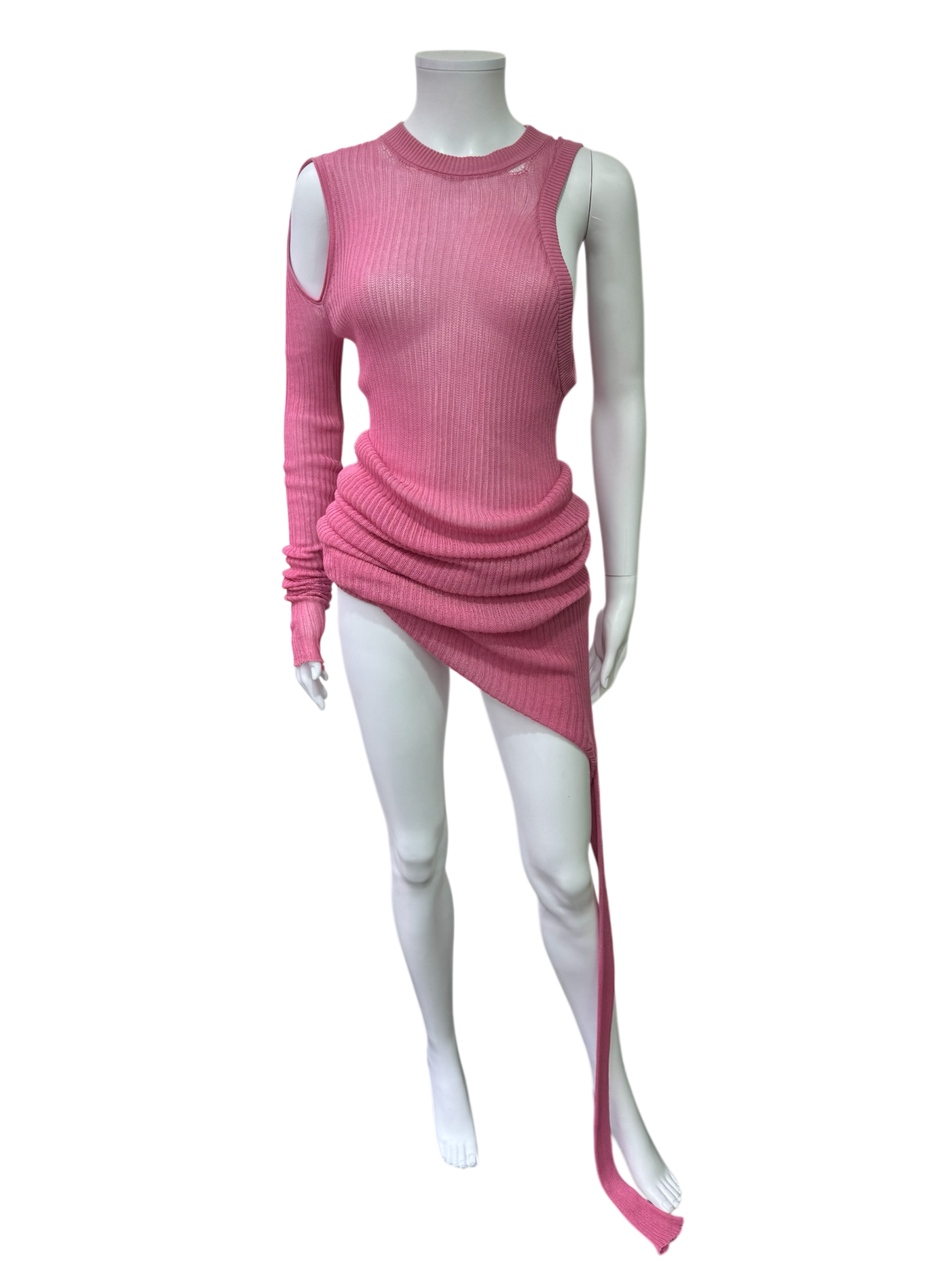 Rick Owens pink asymmetric knit top (banana top)