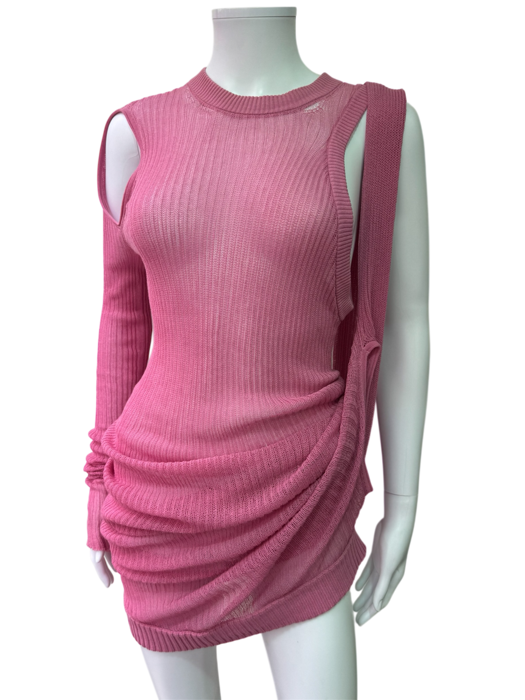 Rick Owens pink asymmetric knit top (banana top)