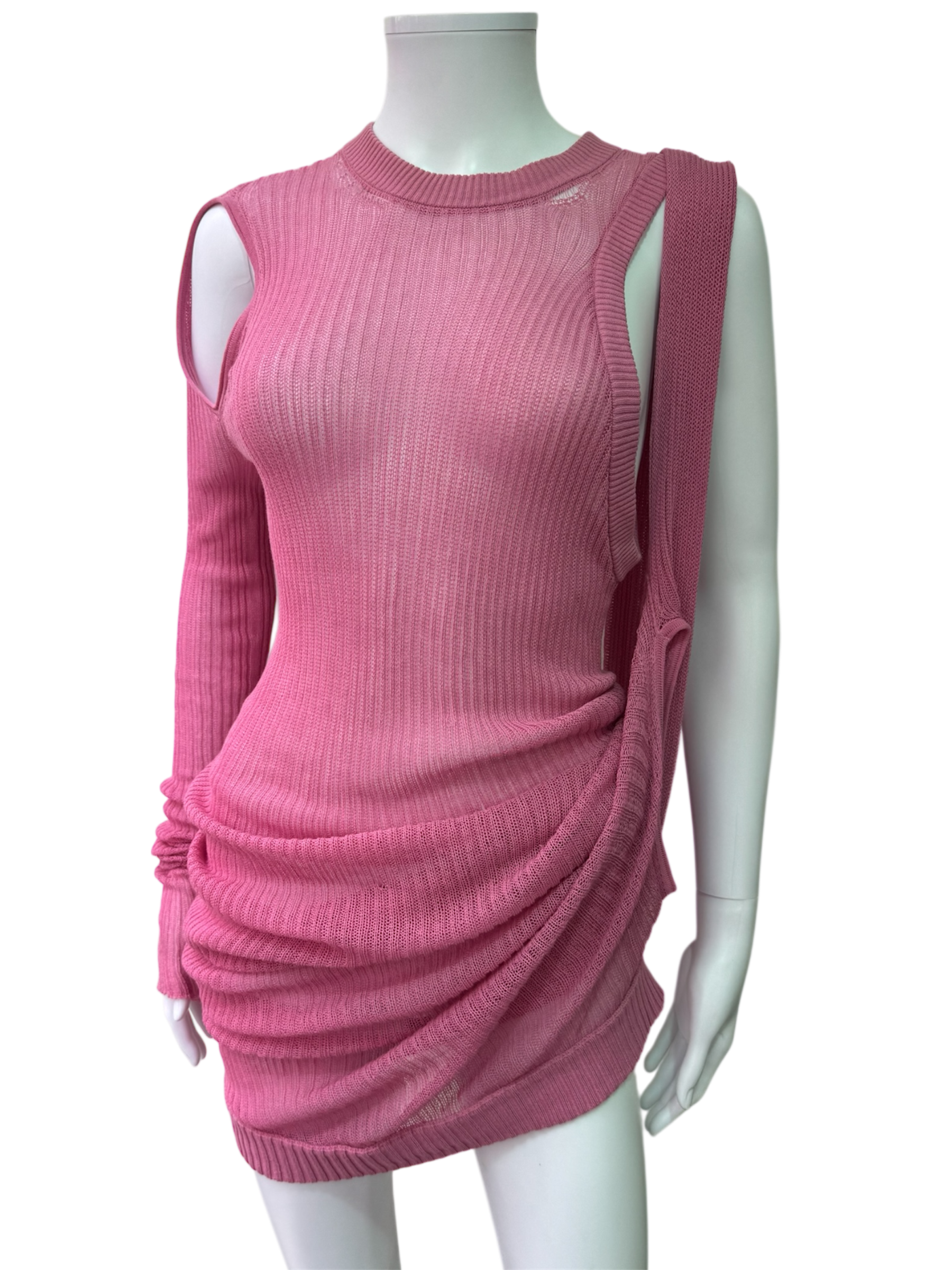 Rick Owens pink asymmetric knit top (banana top)