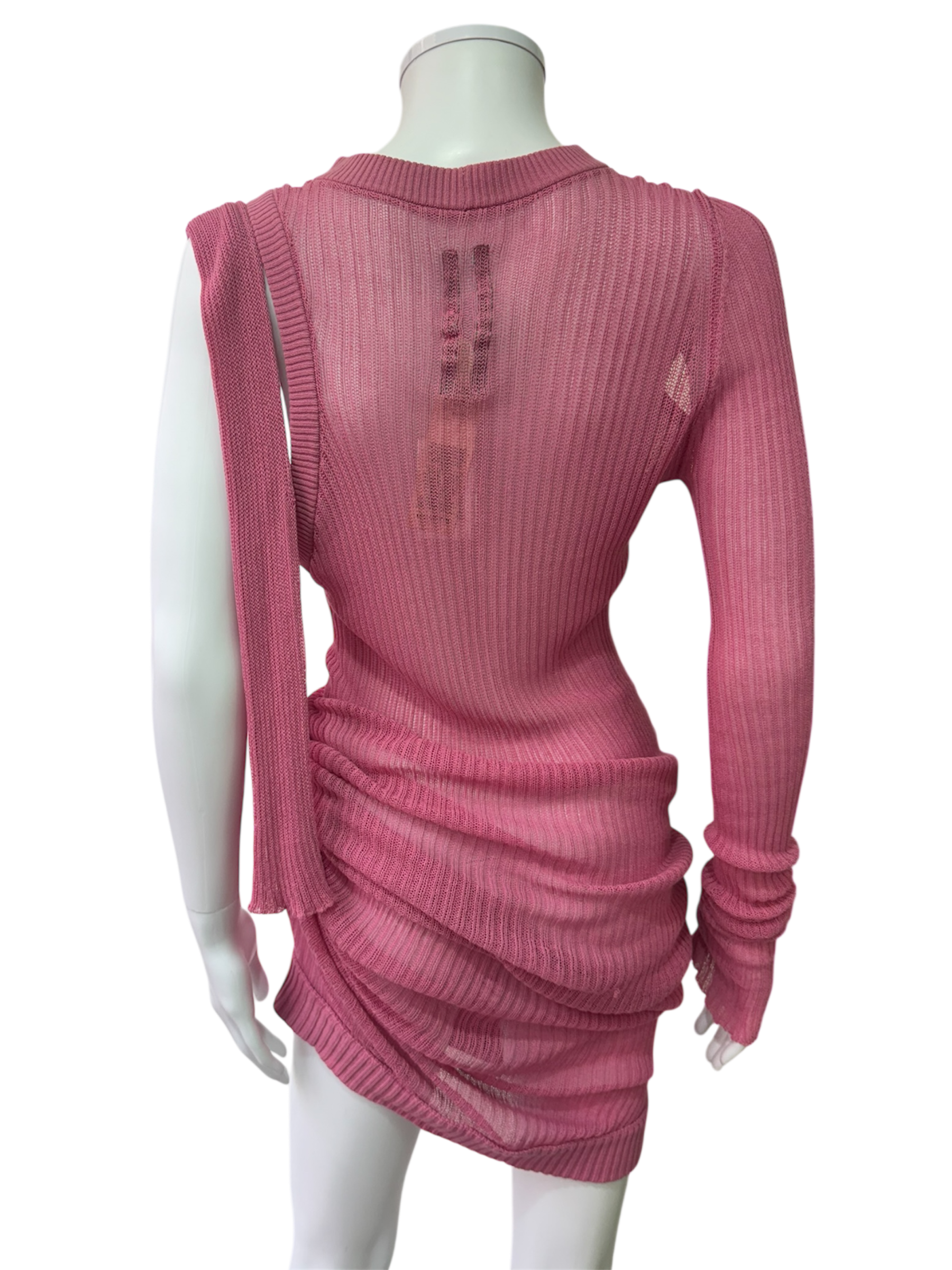 Rick Owens pink asymmetric knit top (banana top)