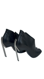 Metal Heel Open Toe Ankle Boots