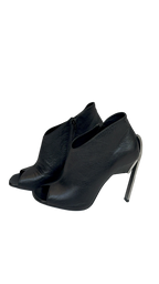 Metal Heel Open Toe Ankle Boots